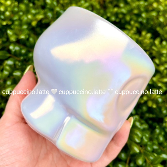 💀RESERVED💀Starbucks 2024 Halloween White Iridescent Sugar Skull Ceramic Mug - Picture 3 of 6